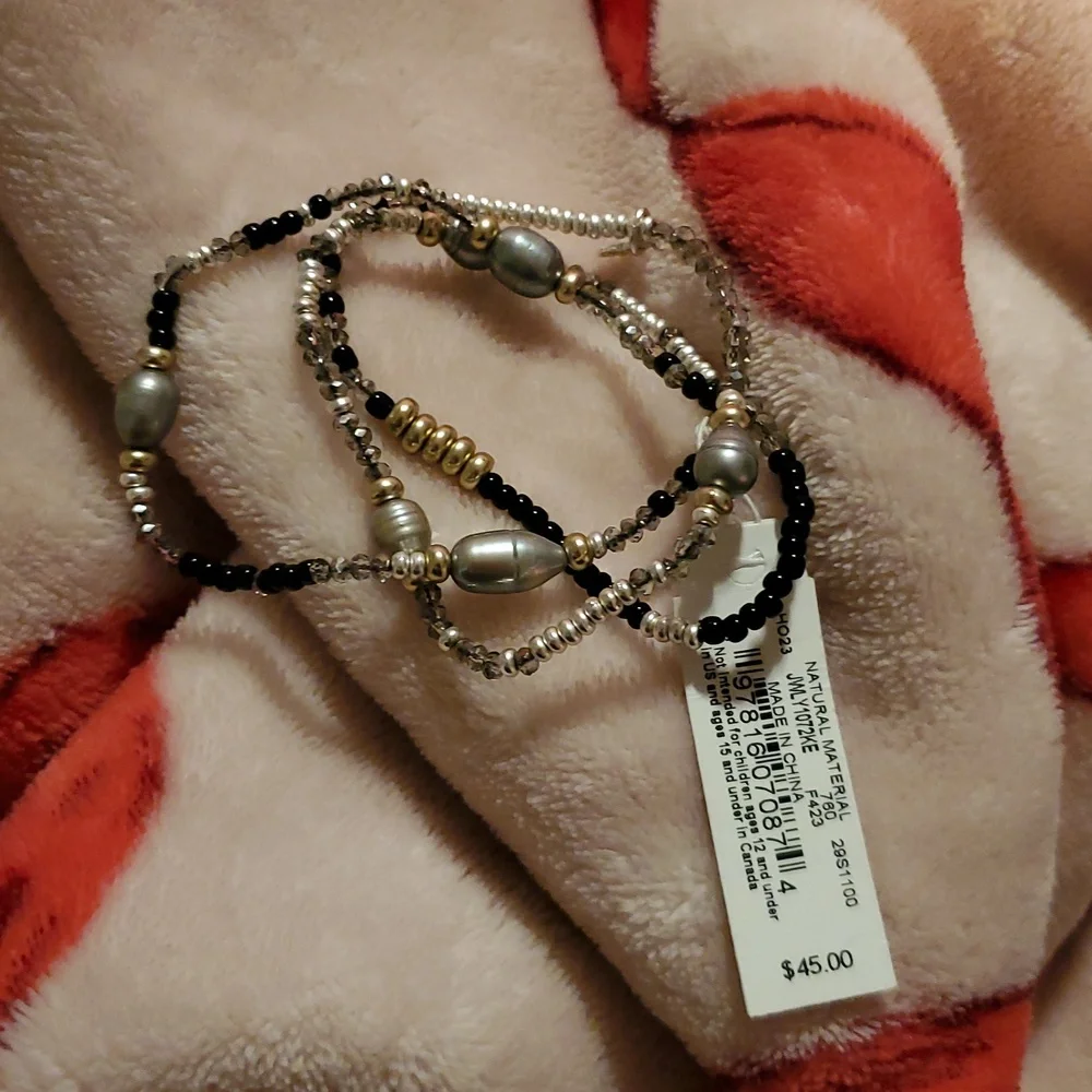 Lucky Brand Bracelet Set of 3 with Pearls NWT - Picture 2 of 4
